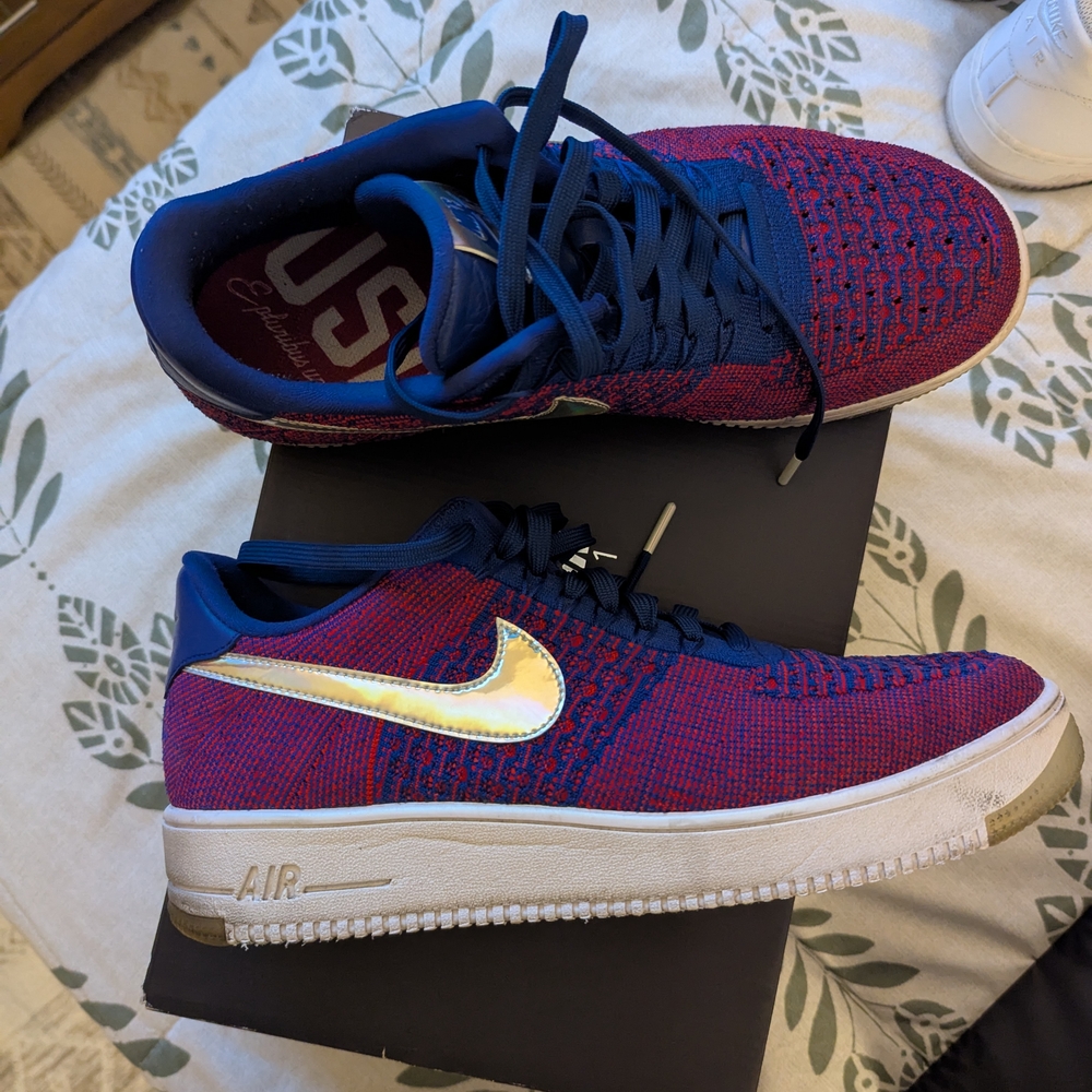 Nike Red and Blue Athletic Shoes